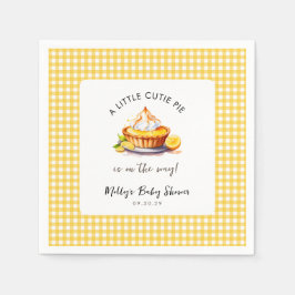 Little Cutie Paj Lemon Gingham Baby Shower Napkins Pappersservett