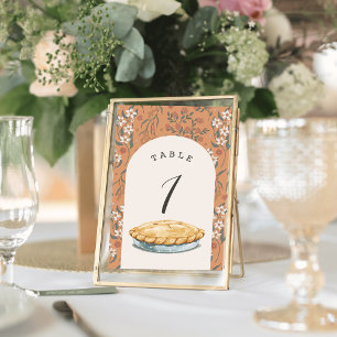 Little Cutie Paj Orange Blommigt Girl Baby Shower Bordsnummer