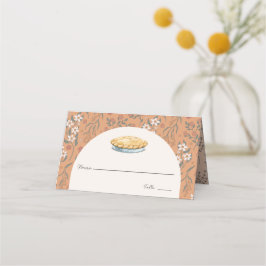 Little Cutie Paj Orange Blommigt Girl Baby Shower Placeringskort