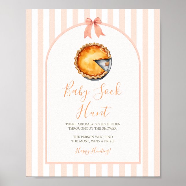 Little Cutie Paj Orange Gingham Baby Sock Hunt Poster (Framsidan)