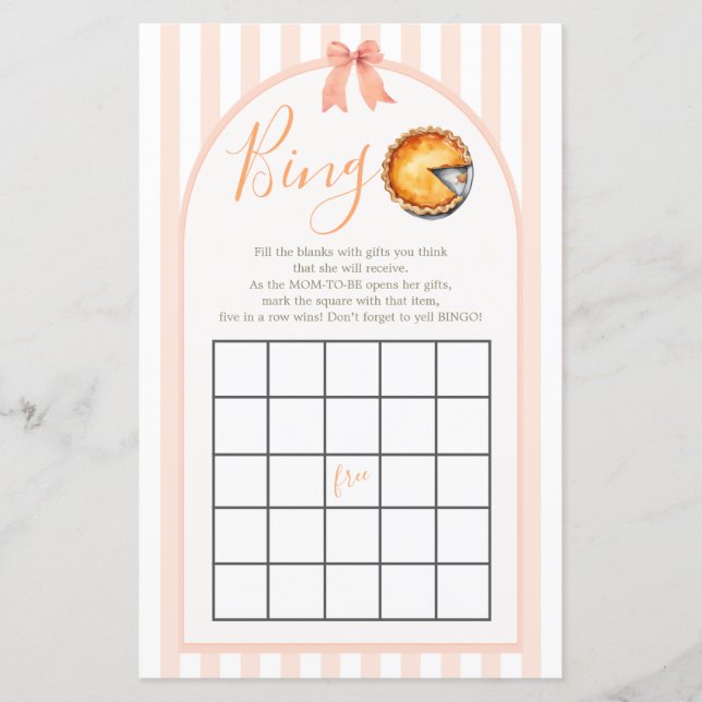Little Cutie Paj Orange Gingham Bingo Game (Framsida)