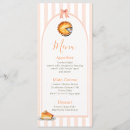 Little Cutie Paj Orange Gingham Birthday Menu Meny