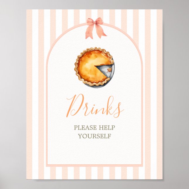 Little Cutie Paj Orange Gingham Drinks Poster (Framsidan)