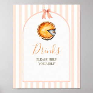 Little Cutie Paj Orange Gingham Drinks Poster