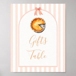 Little Cutie Paj Orange Gingham Gifts Bord Sign Poster