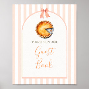 Little Cutie Paj Orange Gingham Guest Bok Poster