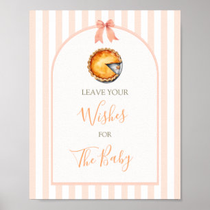 Little Cutie Paj Orange Gingham Önskemål för Baby Poster
