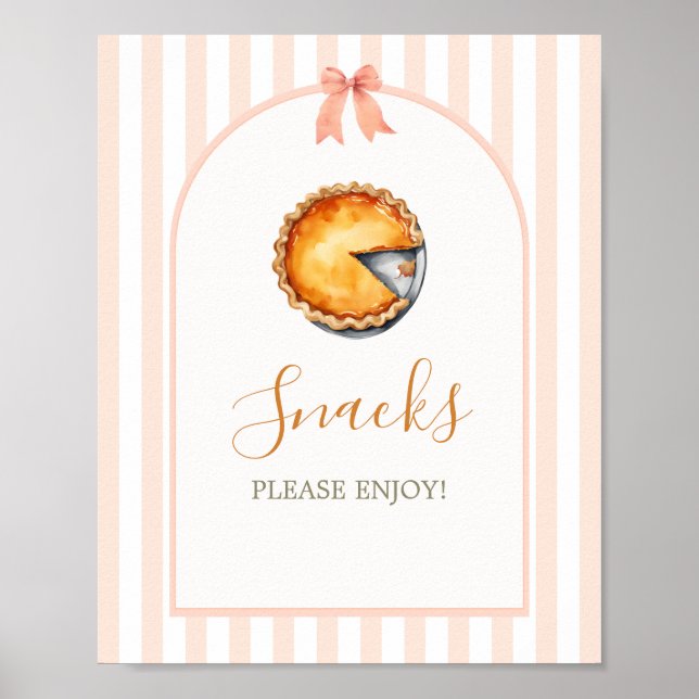 Little Cutie Paj Orange Gingham Snacks Poster (Framsidan)