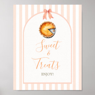 Little Cutie Paj Orange Gingham Sweet Treats Sign Poster