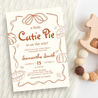 Little Cutie Paj Pumpkin Baby Shower Inbjudningar