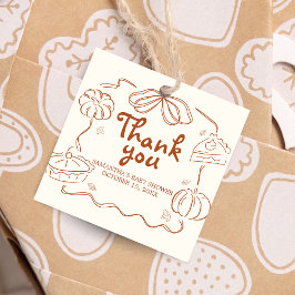 Little Cutie Paj Pumpkin Baby Shower Square Gåvor Etiketter