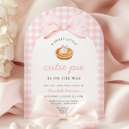 Little Cutie Paj Rosa Baby Shower Inbjudningar