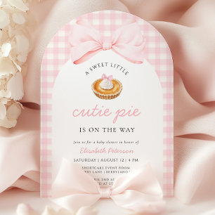 Little Cutie Paj Rosa Baby Shower Inbjudningar