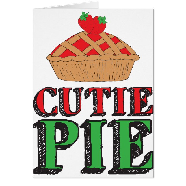 Little Cutie Paj Sweet Saker Strawberry Cutiepies Hälsningskort (Framsidan)