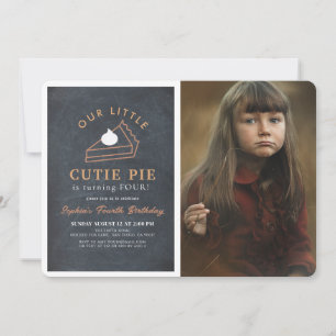 Little Cutie Paj Thanksgiving Birthday Photo Inbjudningar