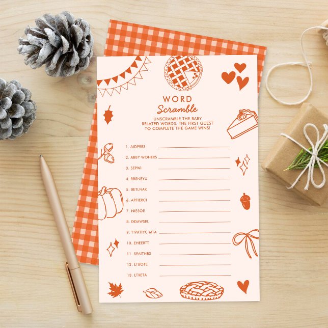 Little Cutie Pie Baby Shower Word Scramble Game (Skapare uppladdad)