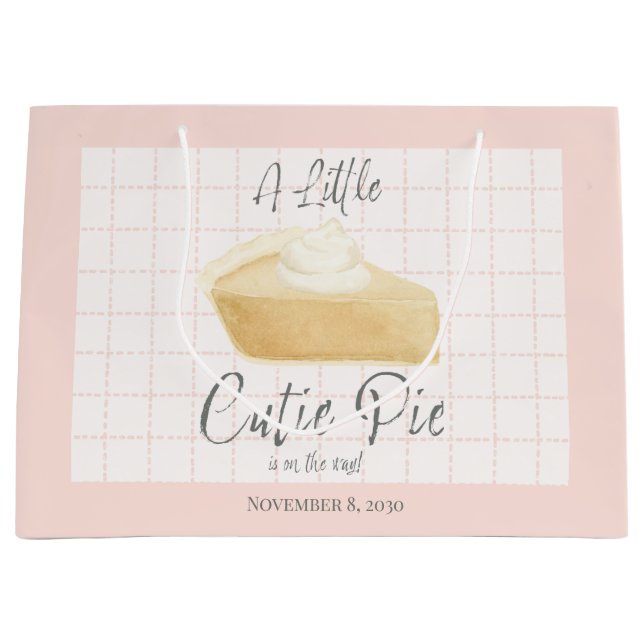 Little Cutie Pie Girl Baby Shower Gift Bag  (Framsidan)
