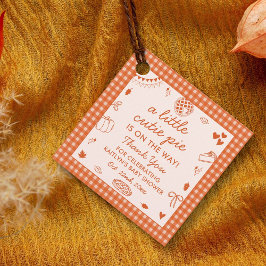 Little Cutie Pie On The Way! Fall Baby Shower Gåvor Etiketter