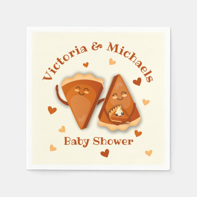 Little cutie Pumpkin Paj Höstbabydusch Pappersservett (Framsidan)