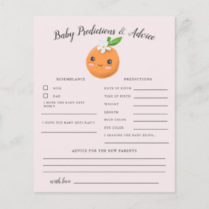 Little Cutie Rosa Baby Predications & Advice Card
