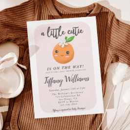 Little Cutie Rosa Baby Shower Orangar Inbjudningar