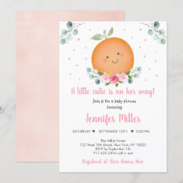 Little Cutie Rosa Blommigt Girl Baby Shower Inbjudningar