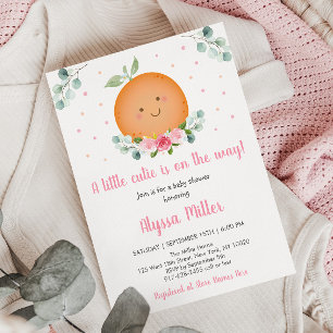 Little Cutie Rosa Girl Baby Shower Inbjudningar