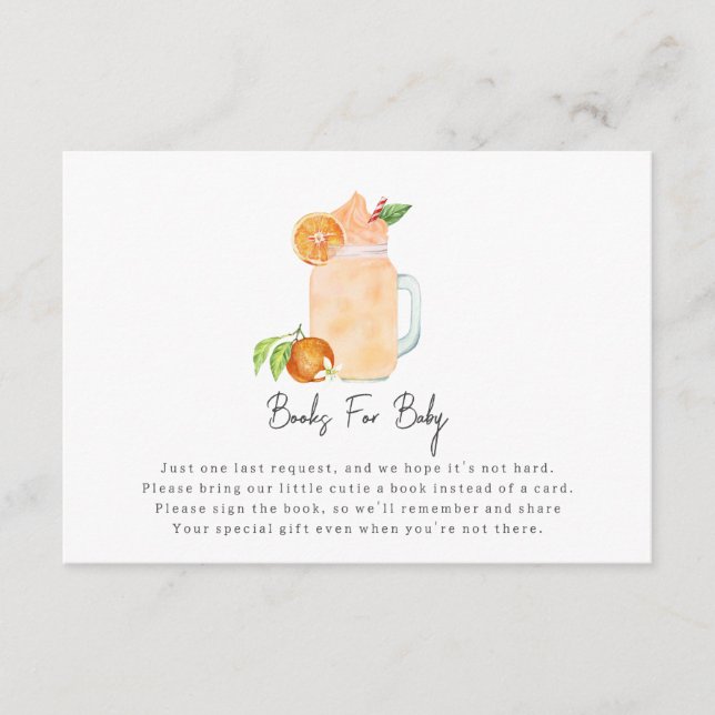 Little Cutie Smoothie Baby Shower Bok-begäran Tilläggskort (Framsida)