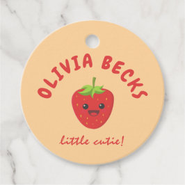 Little Cutie Strawberry Baby Shower Gåvor Etiketter