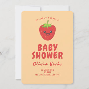 Little Cutie Strawberry Baby Shower Inbjudningar