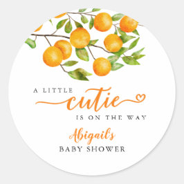 Little Cutie Summer Baby Shower Favor Runt Klistermärke