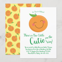 Little Cutie Tangerine Baby Shower Gender Neutral