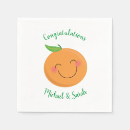 Little Cutie Tangerine Baby Shower Gender Neutral Pappersservett