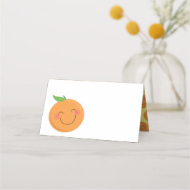 Little Cutie Tangerine Baby Shower Gender Neutral Placeringskort