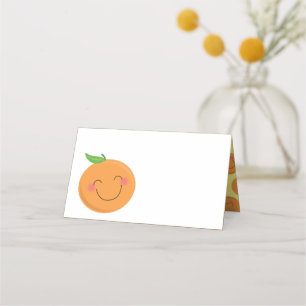 Little Cutie Tangerine Baby Shower Gender Neutral Placeringskort