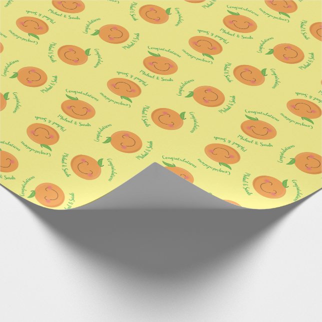 Little Cutie Tangerine Baby Shower Gender Neutral Presentpapper (Hörn)
