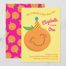 Little Cutie Tangerine Cute Kids 1st Birthday