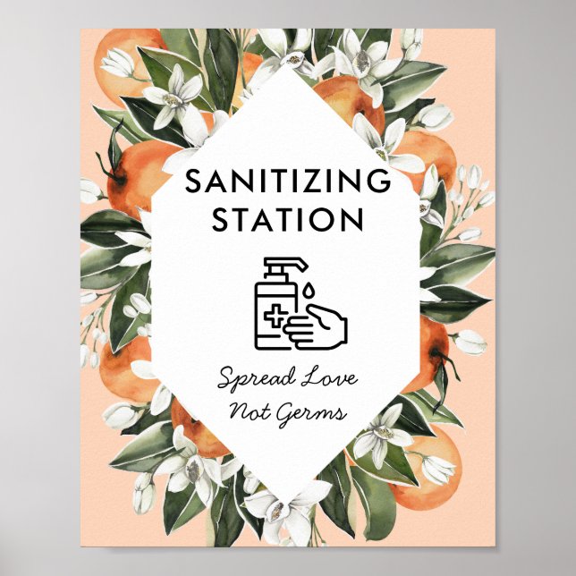 Little Cutie Théed Sanitizing Station Baby Shower Poster (Framsidan)