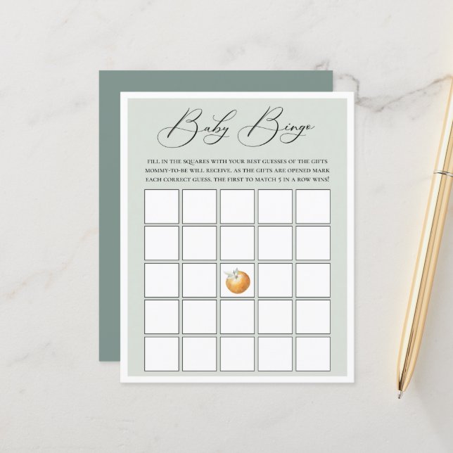 Little Cutie Theme Baby Bingo Game (Fram/Back In Situ)