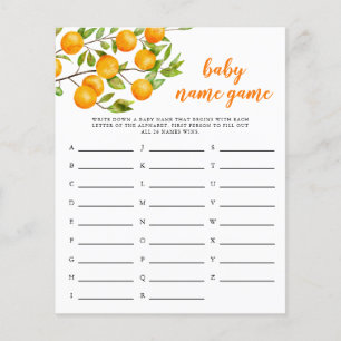 Little Cutie Theme Baby Namn Shower Game