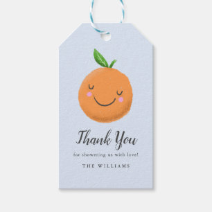 Little Cutie Theme Blue Baby Shower Favor Presentetikett