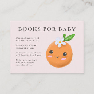 Little Cutie Theme Bokar för Baby Rosa Baby Shower Tilläggskort