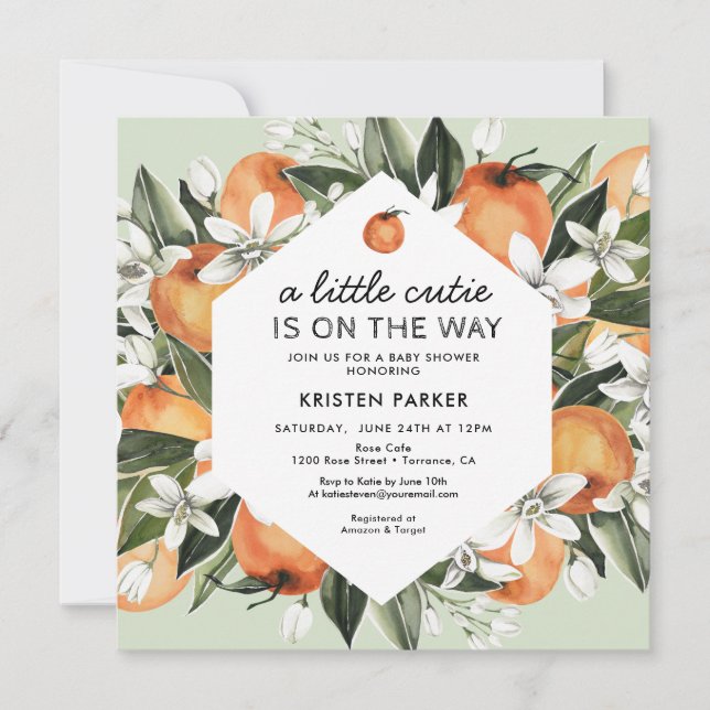 Little Cutie Theme Gender Neutral Baby Shower Inbjudningar (Framsida)