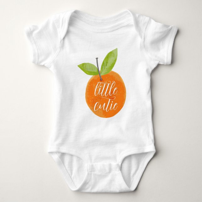 Little Cutie Watercolor Orange Clementine T Shirt (Framsida)