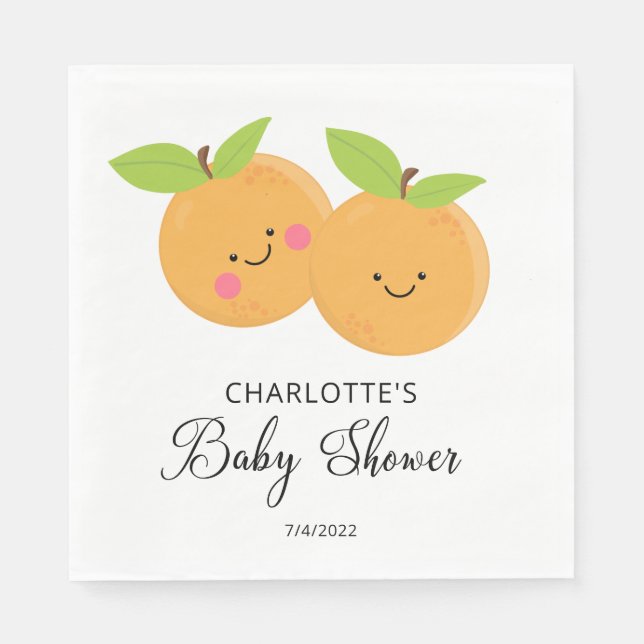 Little Cuties Twillingars Baby Shower Napkins Pappersservett (Framsidan)