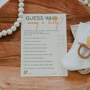 Little Cutit gissar vem Mamma- eller pappa-spelkor Inbjudningar