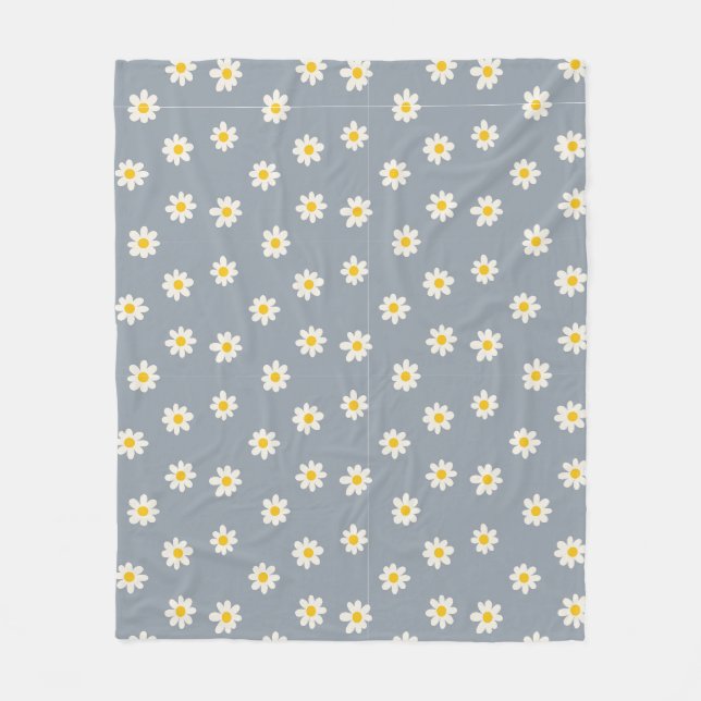 Little Daisies - dusty steel gray Fleecefilt (Framsidan)