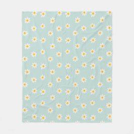 Little Daisies - soft teal Fleecefilt