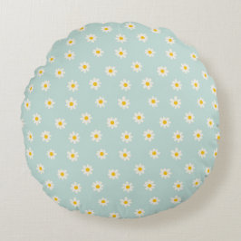 Little Daisies - soft teal Rund Kudde