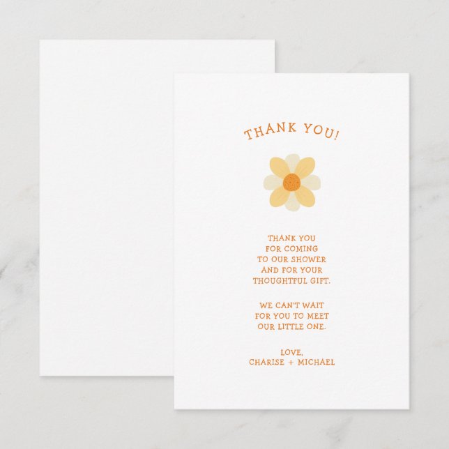 Little Daisy baby-dusch tackkort Tack Kort (Fram/baksida)